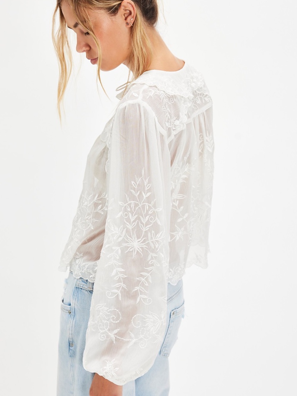 Free People Dreamer Girl Embroidered Blouse - Picture 11 of 12